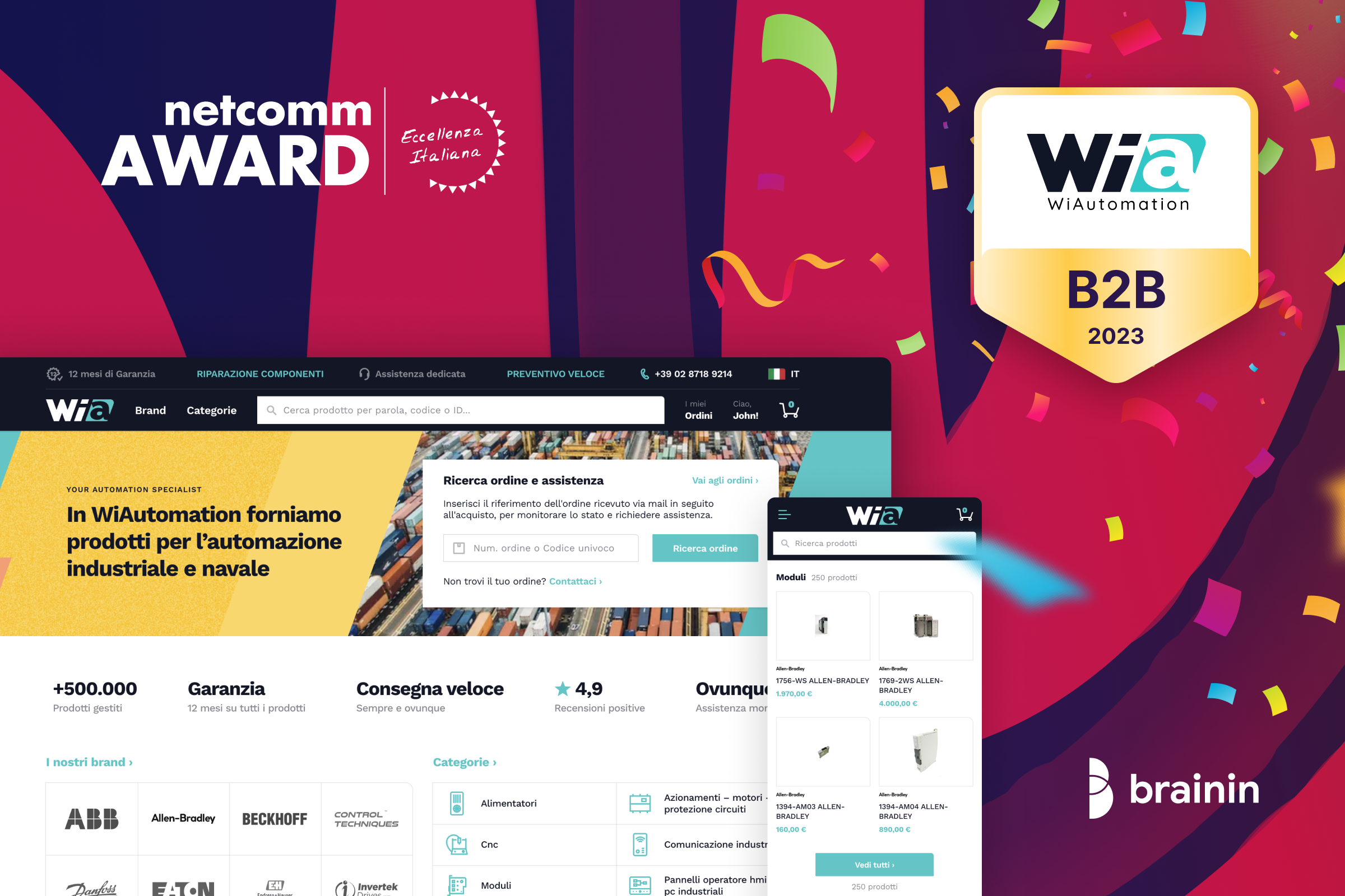 WiAutomation miglior eCommerce B2B in Italia al Netcomm Award 2023
